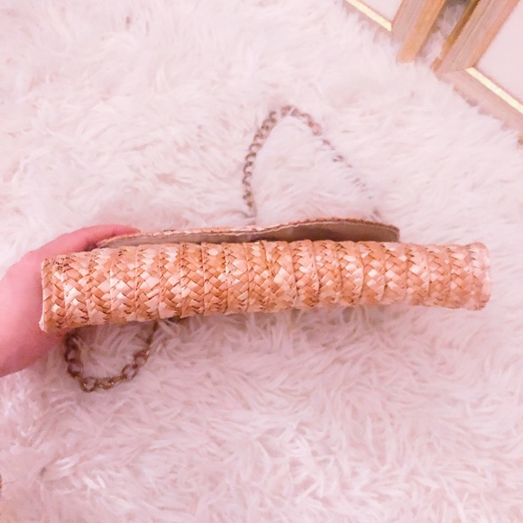 Rare wicker straw cat envelope clutch with 3D ears - Picture 8 of 11